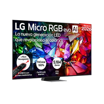 Vista frontal de Smart TV LG Micro RGB evo AI MRGB96 86 pulgadas 4K 2026 86MRGB96B6B