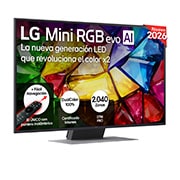 Vista frontal de Smart TV LG Mini RGB AI MRGB88 50 pulgadas 4K 2026  50MRGB88B6B