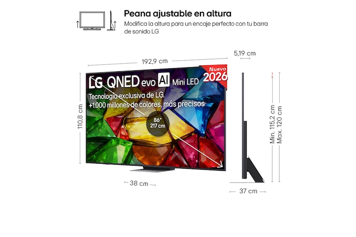 Smart TV LG Mini RGB AI MRGB87 86 pulgadas 4K 2026