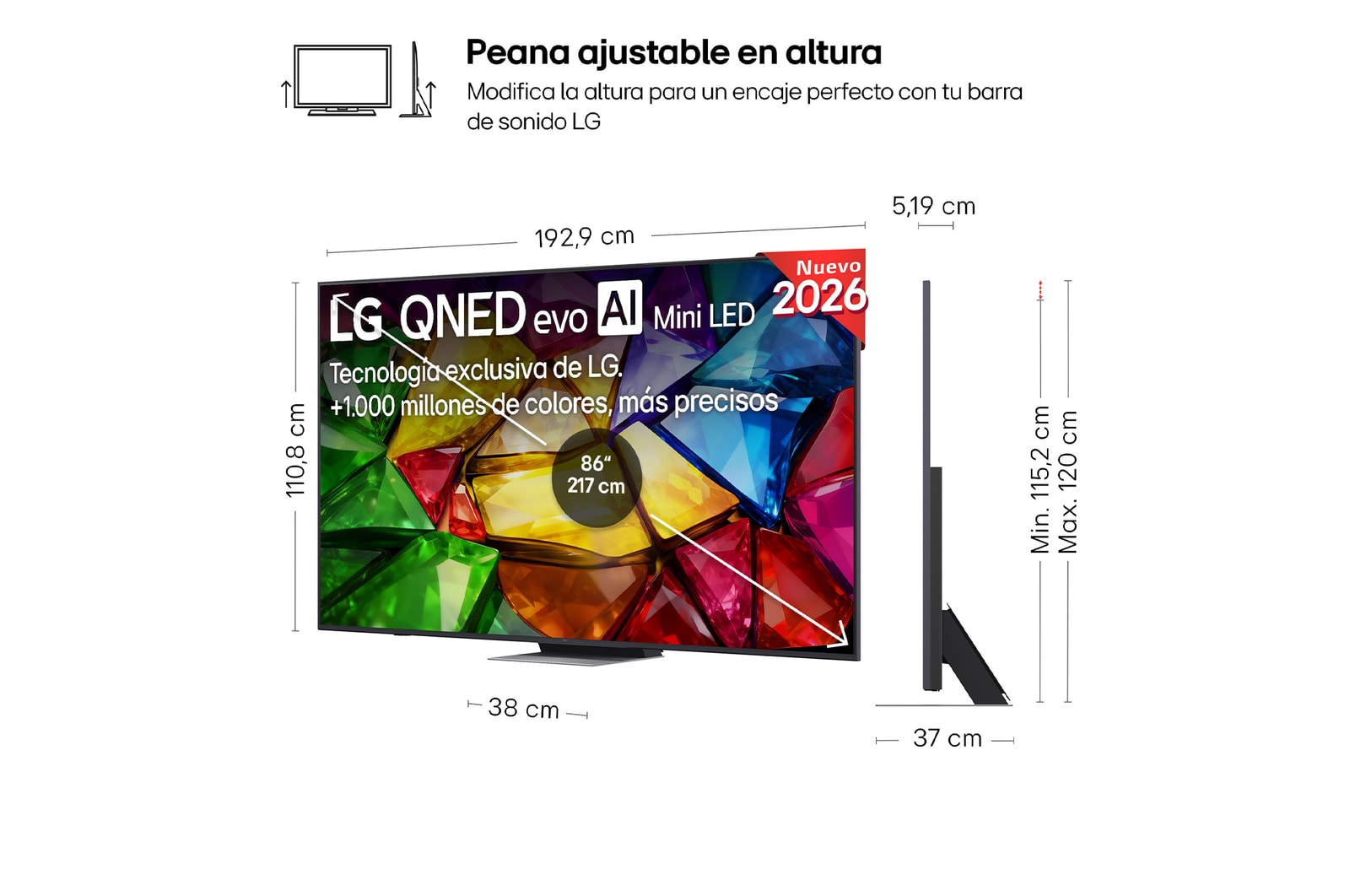 Smart TV LG Mini RGB AI MRGB88 86 pulgadas 4K 2026
