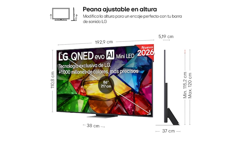 Smart TV LG Mini RGB AI MRGB88 86 pulgadas 4K 2026