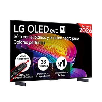 Vista frontal de Smart TV LG OLED evo AI C6 42 pulgadas 4K 2026 OLED42C6ELB