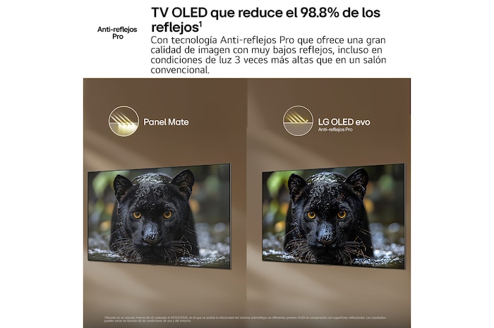 LG OLED evo AI C6 shows a split-screen planet-and-stars scene, comparing an anti-glare matte display with its Perfect Black & Perfect Color display for clearer picture quality in any light, supported by UL certification and Intertek certifications for color volume and color fidelity.