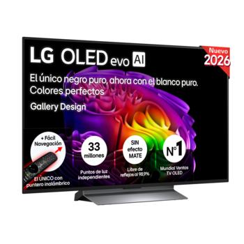Vista frontal de Smart TV LG OLED evo AI G6 48 pulgadas 4K 2026 OLED48G66LS