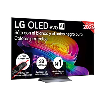 Vista frontal de Smart TV LG OLED evo AI C6 55 pulgadas 4K 2026 OLED55C6ELB.OBSPTO