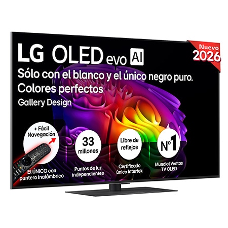 TV OLED 55" - LG OLED55G66LS, 4K, Procesador Inteligente α11 AI Processor 4K Gen3, Smart TV, DVB-T2 (H.265), Gallery Design, Negro