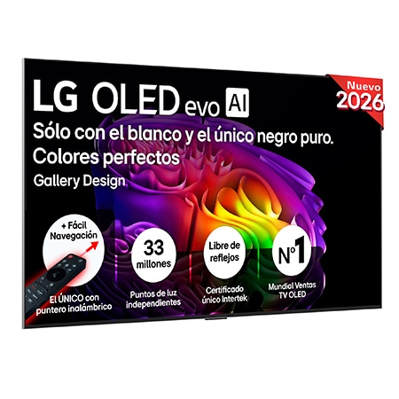 TV OLED 65" - LG OLED65G64LW, 4K, Procesador Inteligente α11 AI Processor 4K Gen3, Smart TV, DVB-T2 (H.265), Gallery Design, Negro