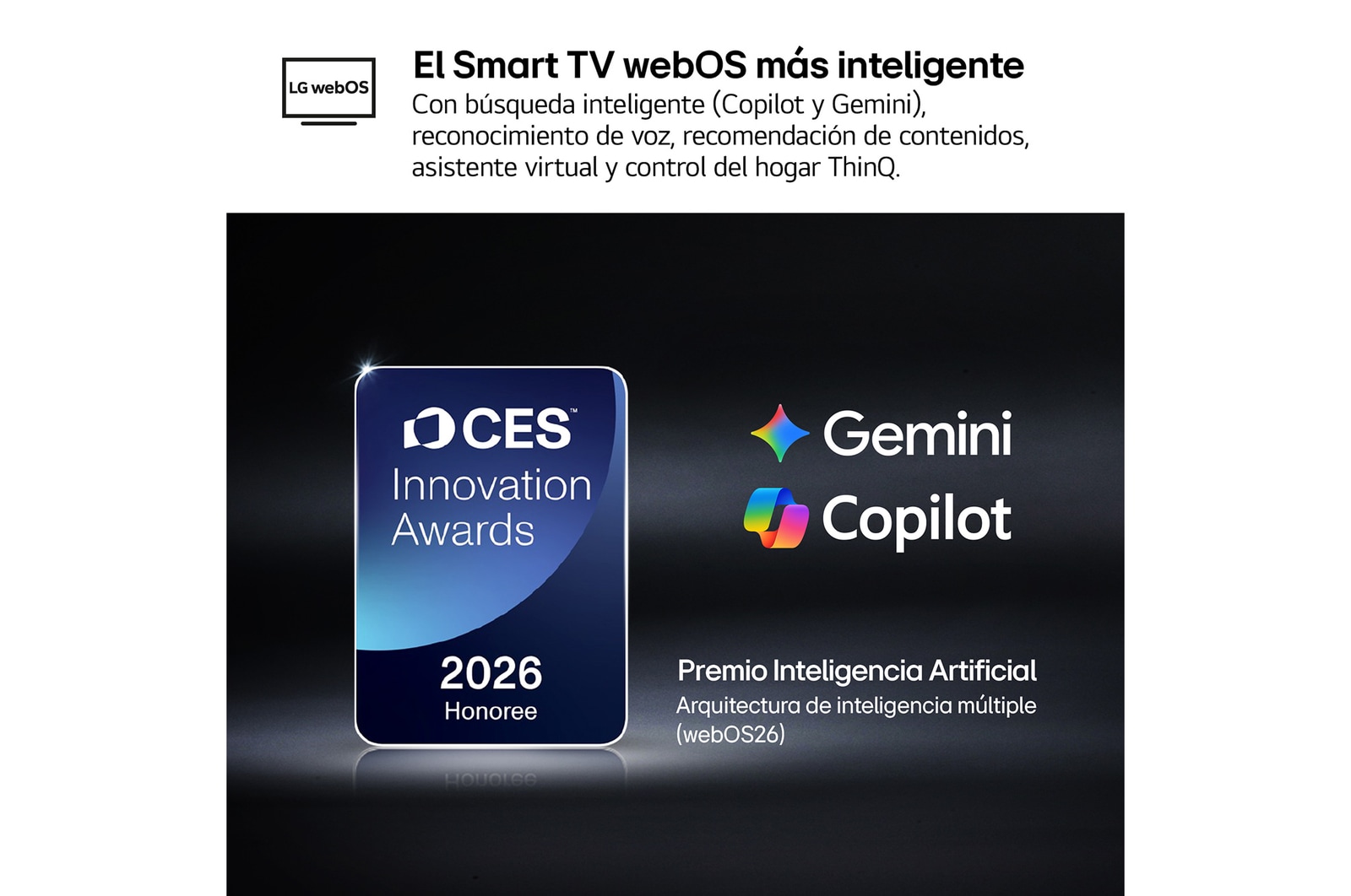 LG OLED evo AI G6 features AI Hub for personalization, with an AI icon above a remote control surrounded by labels for Multi AI Search, AI Concierge, AI Voice ID with My Page, AI Chatbot, AI Picture Wizard, and AI Sound Wizard.