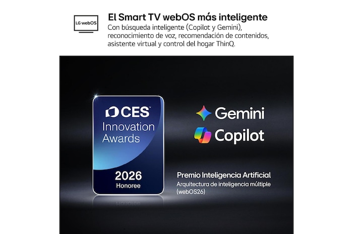 LG OLED evo AI G6 features AI Hub for personalization, with an AI icon above a remote control surrounded by labels for Multi AI Search, AI Concierge, AI Voice ID with My Page, AI Chatbot, AI Picture Wizard, and AI Sound Wizard.