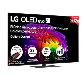 Vista frontal de Smart TV LG OLED evo AI G6 65 pulgadas 4K 2026 OLED65G66LS