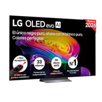 Vista frontal de Smart TV LG OLED evo AI C6 77 pulgadas 4K 2026 OLED77C64LA