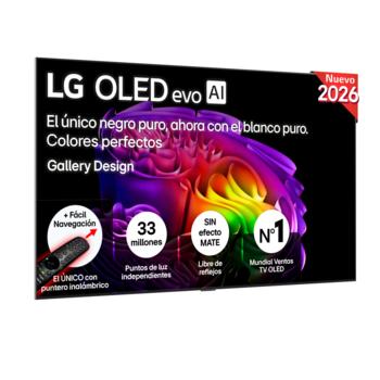 Vista frontal de Smart TV LG OLED evo AI G6 83 pulgadas 4K 2026 OLED83G68LW
