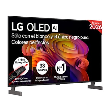 Vista frontal de Smart TV LG OLED AI B6 48 pulgadas 4K 2026 OLED48B6ELC