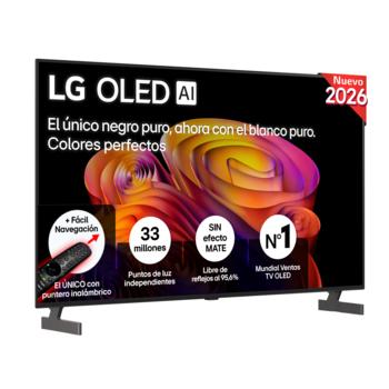 Vista frontal de Smart TV LG OLED AI B6 55 pulgadas 4K 2026 OLED55B6ELC