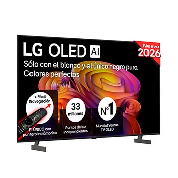 Vista frontal de Smart TV LG OLED AI B6 65 pulgadas 4K 2026 OLED65B6ELC