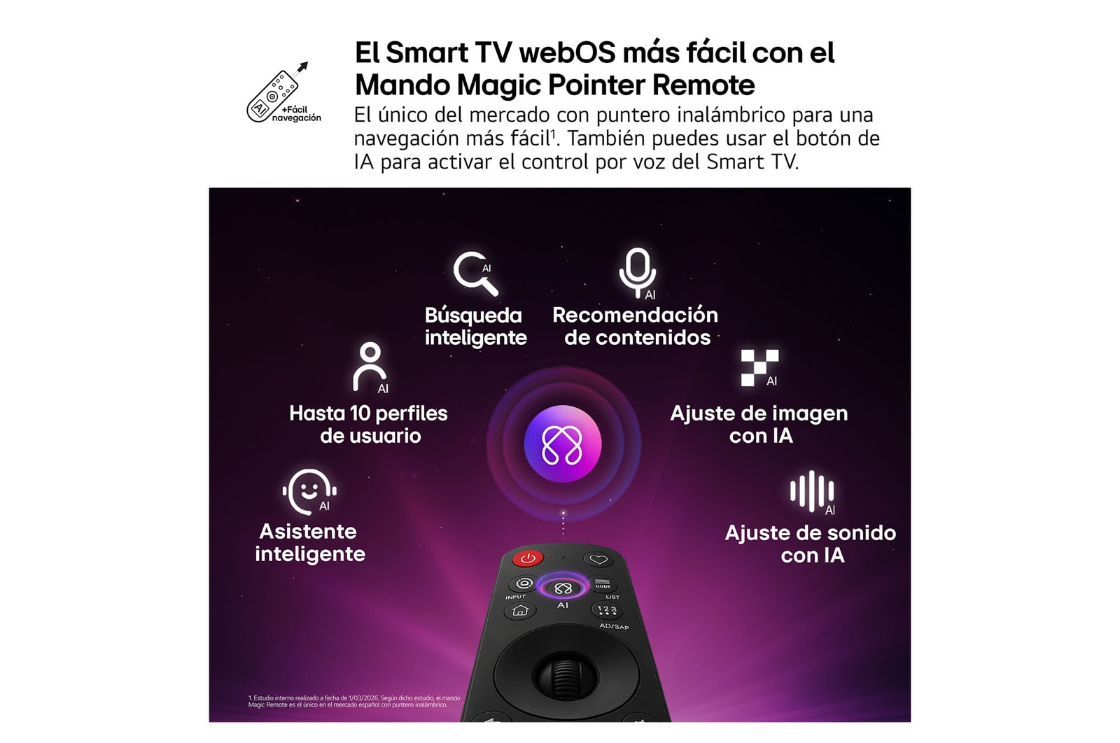 Smart TV LG OLED AI B6 77 pulgadas 4K 2026