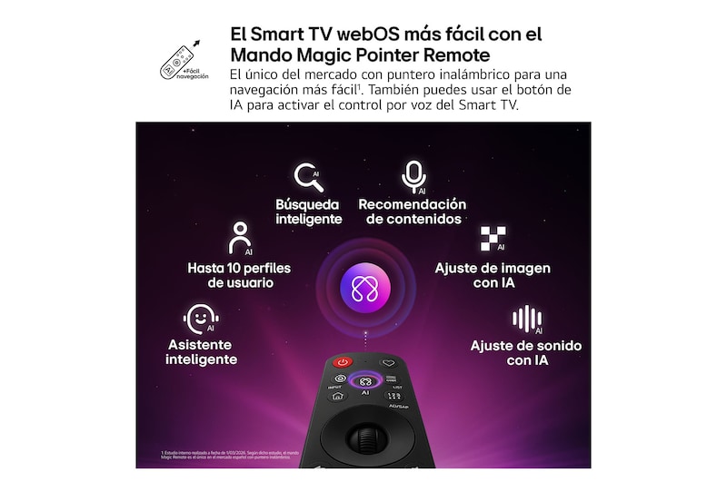 Smart TV LG OLED AI B6 77 pulgadas 4K 2026