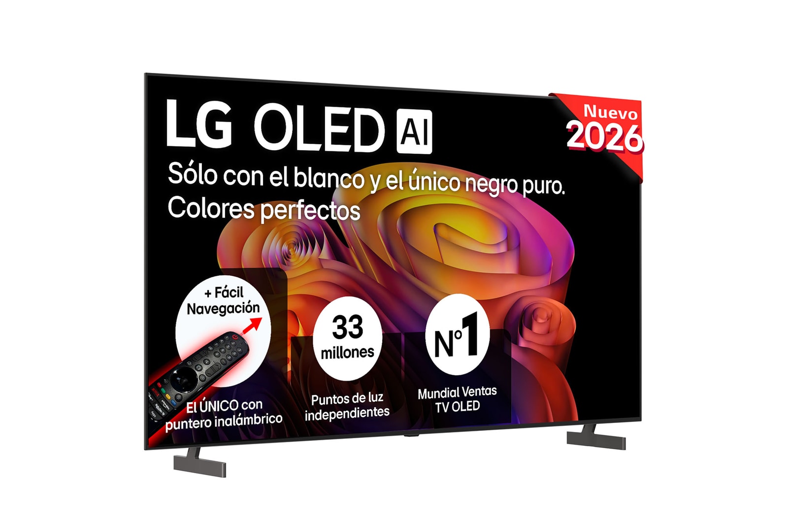 Vista frontal de Smart TV LG OLED AI B6 77 pulgadas 4K 2026 OLED77B6ELC