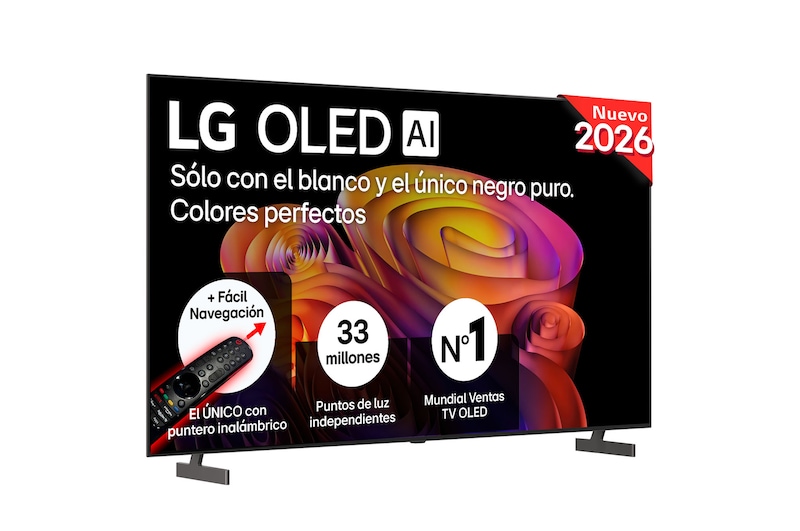 Vista frontal de Smart TV LG OLED AI B6 77 pulgadas 4K 2026 OLED77B6ELC