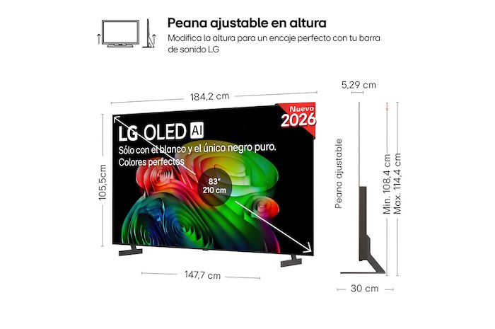 Smart TV LG OLED AI B6 83 pulgadas 4K 2026