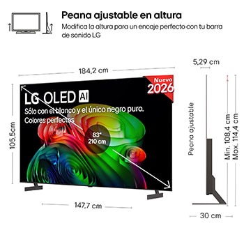 Smart TV LG OLED AI B6 83 pulgadas 4K 2026