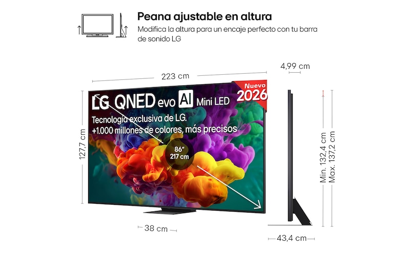 Smart TV LG QNED evo MiniLED AI QNED87 100 pulgadas 4K 2026
