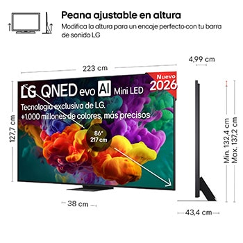 Smart TV LG QNED evo MiniLED AI QNED87 100 pulgadas 4K 2026