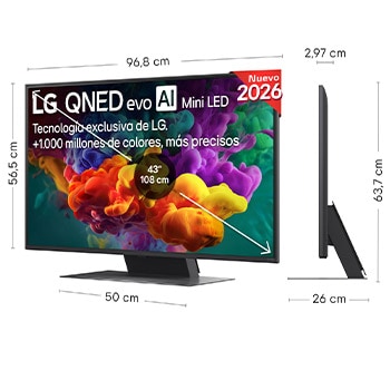 Smart TV LG QNED evo MiniLED AI QNED86 43 pulgadas 4K 2026