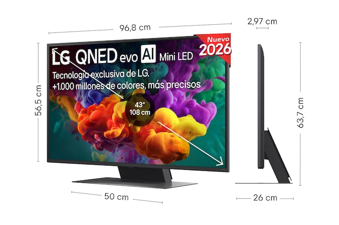 Smart TV LG QNED evo MiniLED AI QNED87 43 pulgadas 4K 2026