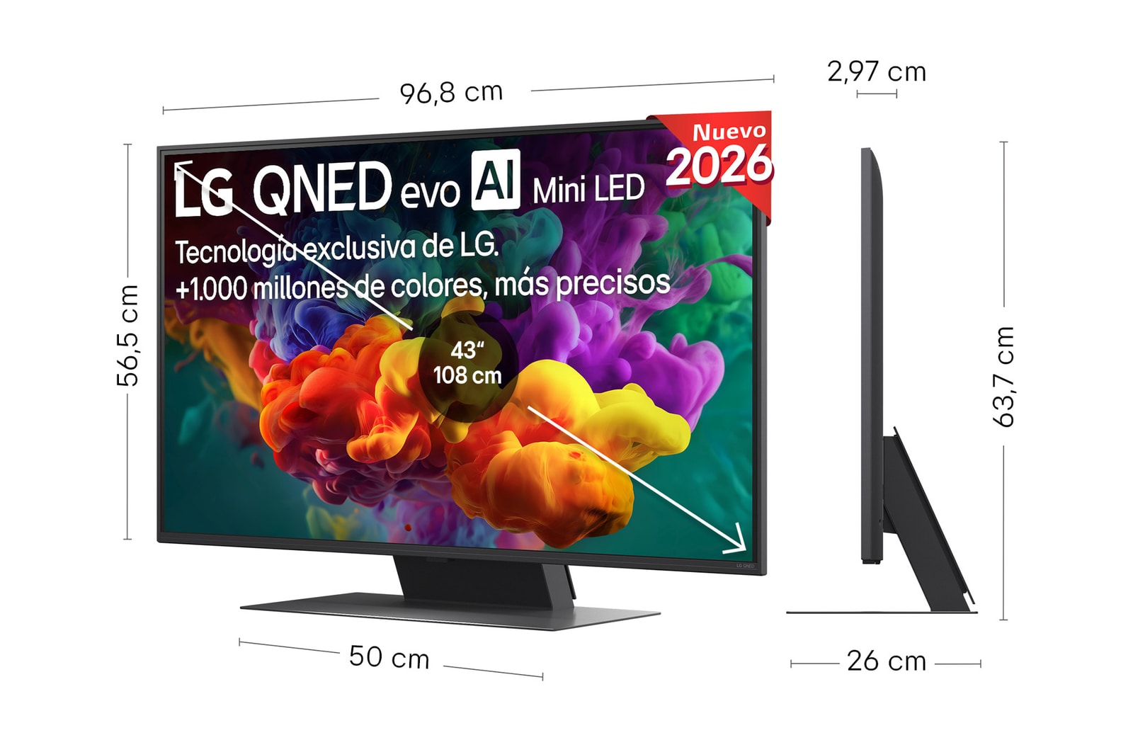 Smart TV LG QNED evo MiniLED AI QNED87 43 pulgadas 4K 2026