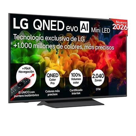 TV QNED Mini LED 55" - LG 55QNED81B6A, UHD 4K, Procesador Inteligente α7 AI Processor 4K Gen9, Smart TV, DVB-T2 (H.265), Negro