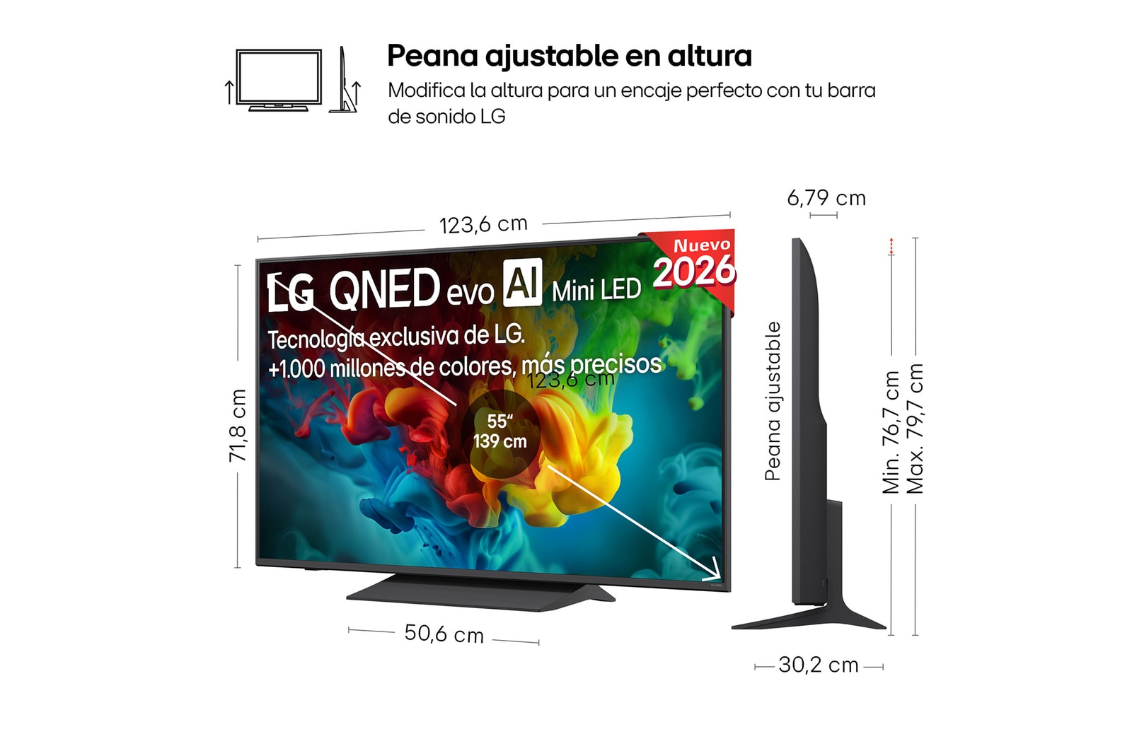 Smart TV LG QNED evo MiniLED AI QNED83 55 pulgadas 4K 2026