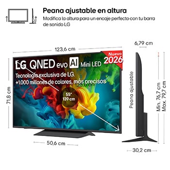 Smart TV LG QNED evo MiniLED AI QNED83 55 pulgadas 4K 2026