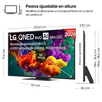 Smart TV LG QNED evo MiniLED AI QNED85 55 pulgadas 4K 2026