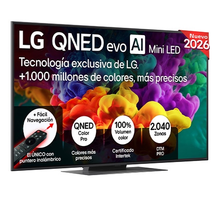 TV QNED Mini LED 55" - LG 55QNED86B6B, UHD 4K, Procesador Inteligente α8 AI Processor 4K Gen3, Smart TV, DVB-T2 (H.265), Negro