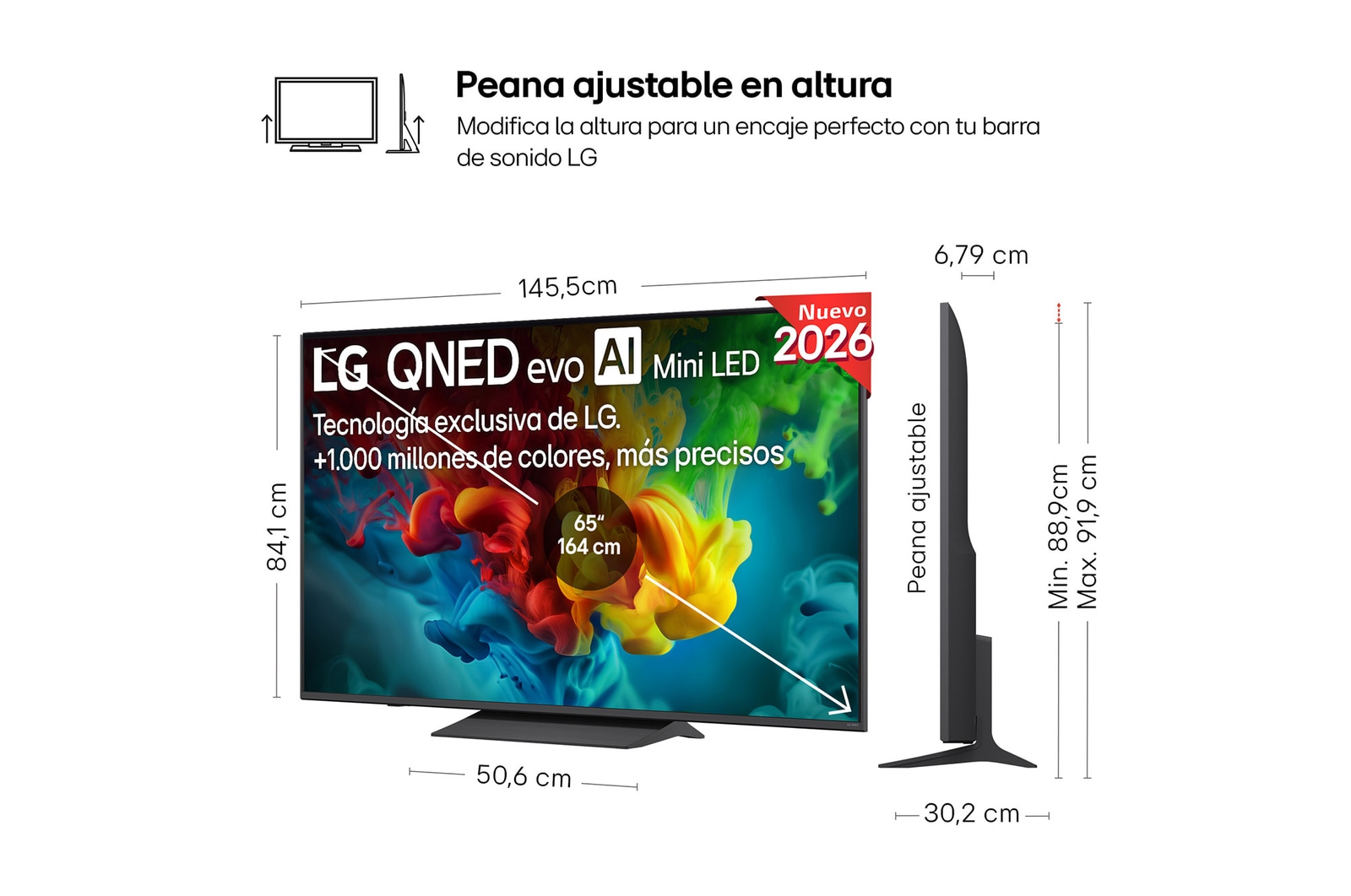 Smart TV LG QNED evo MiniLED AI QNED82 65 pulgadas 4K 2026