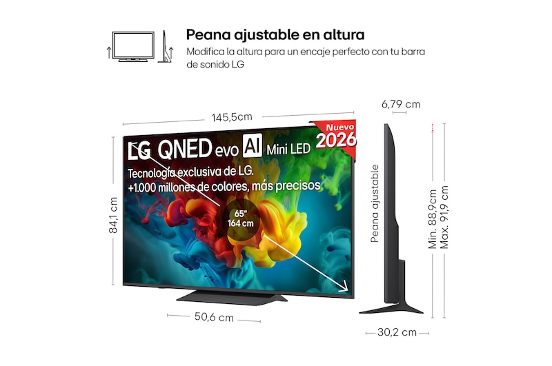 Smart TV LG QNED evo MiniLED AI QNED82 65 pulgadas 4K 2026
