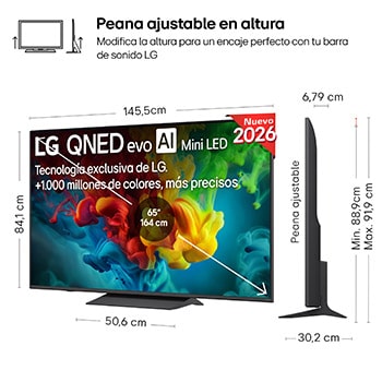 Smart TV LG QNED evo MiniLED AI QNED82 65 pulgadas 4K 2026