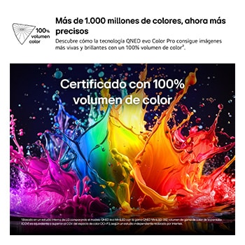 LG QNED evo AI QNED82 Mini LED with Dynamic QNED Color Pro fills the screen with vivid, fluid bursts of multicolored, paint-like motion, showcasing enhanced color vibrancy certified for 100% Color Volume.