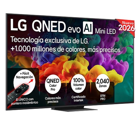TV QNED Mini LED 65" - LG 65QNED85B6B, UHD 4K, Procesador Inteligente α8 AI Processor 4K Gen3, Smart TV, DVB-T2 (H.265), Negro