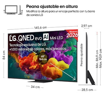 Smart TV LG QNED evo MiniLED AI QNED87 65 pulgadas 4K 2026