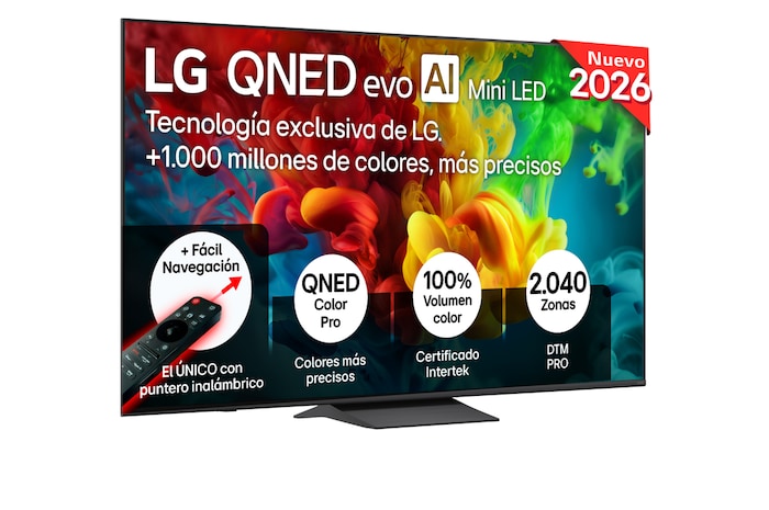 Smart TV LG QNED evo MiniLED AI QNED83 75 pulgadas 4K 2026