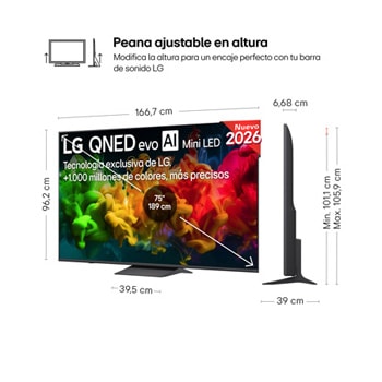 Smart TV LG QNED evo MiniLED AI QNED8E 85 pulgadas 4K 2026