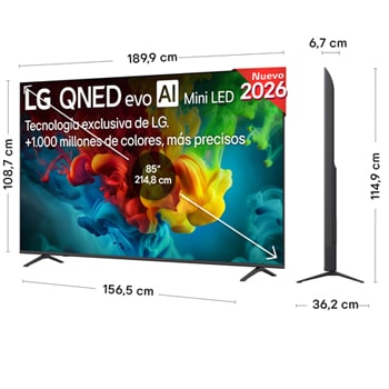 Smart TV LG QNED evo MiniLED AI QNED82 85 pulgadas 4K 2026