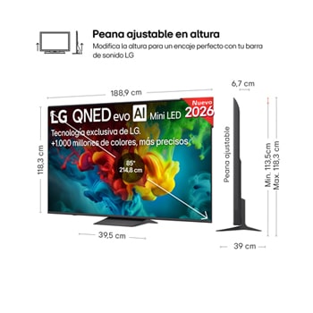 Smart TV LG QNED evo MiniLED AI QNED83 85 pulgadas 4K 2026