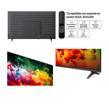 LG QNED AI QNED70 Mini LED with Dynamic QNED Color fills the screen with vivid, fluid bursts of multicolored, paint-like motion, showcasing enhanced color vibrancy certified for 100% Color Volume.