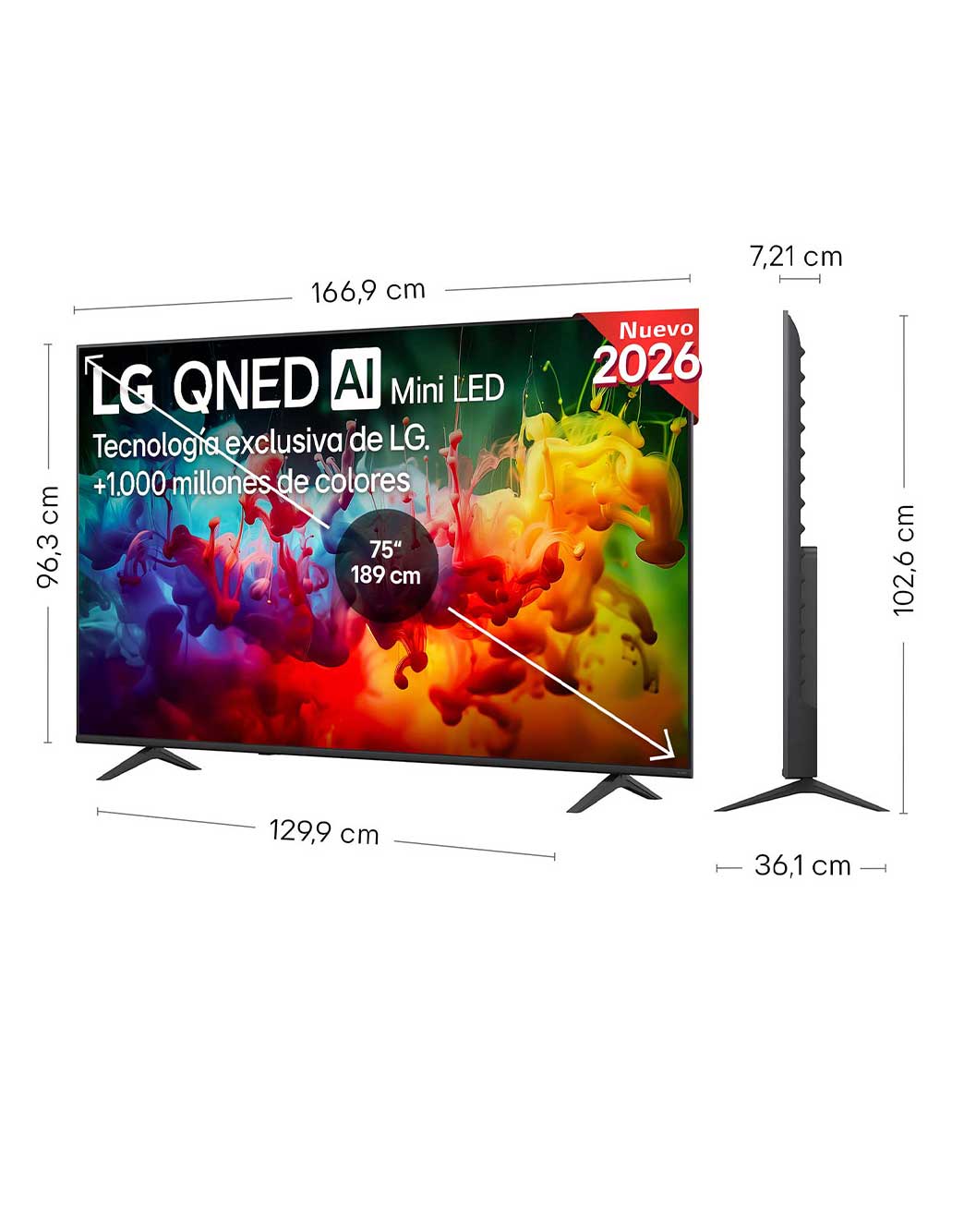 Smart TV LG QNED MiniLED AI QNED70 75 pulgadas 4K 2026
