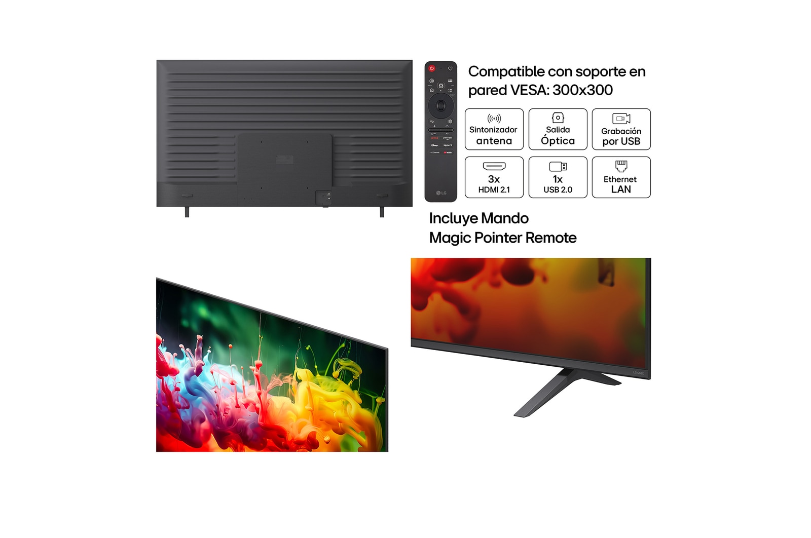 LG Smart TV LG QNED MiniLED AI QNED72 75 pulgadas 4K 2026, 75QNED72B6A