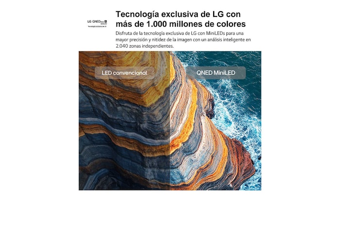 LG QNED AI QNED70 Mini LED with Dynamic QNED Color fills the screen with vivid, fluid bursts of multicolored, paint-like motion, showcasing enhanced color vibrancy certified for 100% Color Volume.