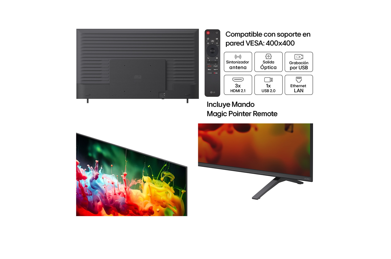 LG Smart TV LG QNED MiniLED AI QNED72 85 pulgadas 4K 2026, 85QNED72B6A